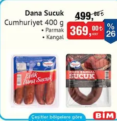 CUMHURİYET DANA SUCUK 400 G fiyat ve kampanya bilgisi